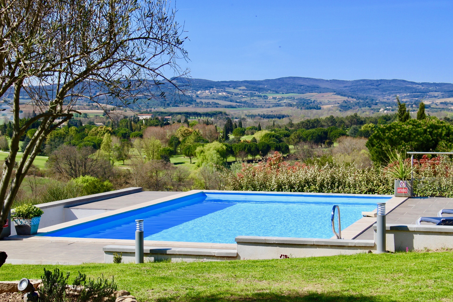 Our pool overlooking the valley and Pyrenees